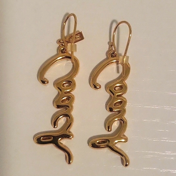 Coach Cursive Logo Earrings - Picture 3 of 4